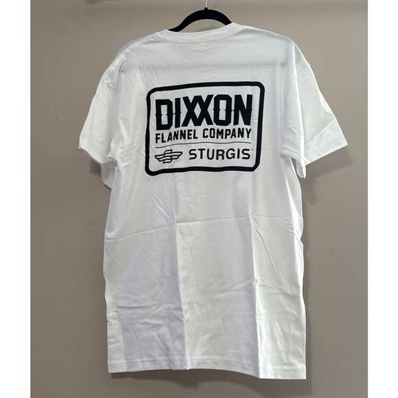 Dixxon Flannel Mens T-Shirt Short Sleeve White Size Large Sturgis Badge New - Picture 4 of 5